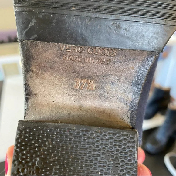 Barney’s New York Blue Suede Distressed Slip On Booties Size 7 Euro 37.5 Boots - Picture 11 of 14